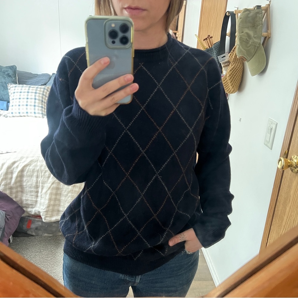 Scott Barber 100% merino wool roll neck sweater — JFK Jr. Street Style